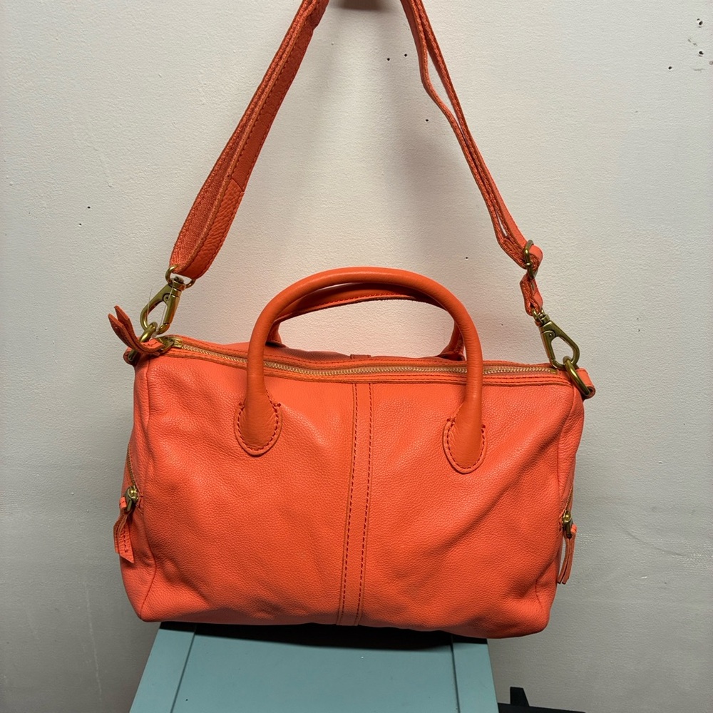 NWOT Fossil Erin satchel in watermelon pink leather - Picture 8 of 11